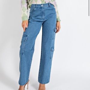Denim cargo pants